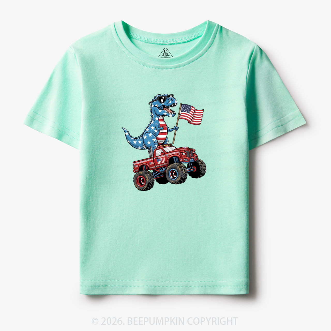 USA 250 American Flag Dinosaur Toddler&Kid's Tees