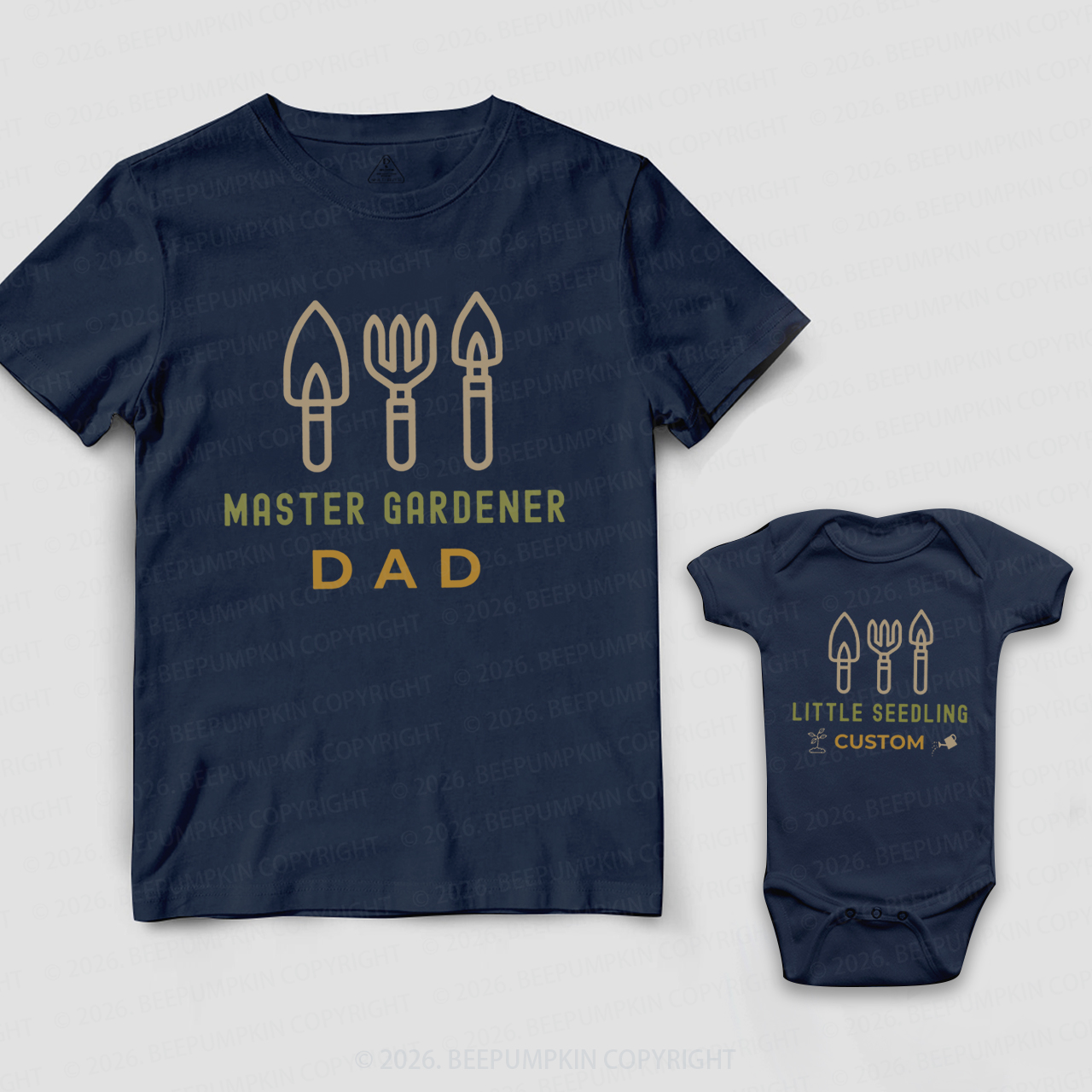 Personalized Master Gardener Little Seedling Dad&Me Matching Shirts