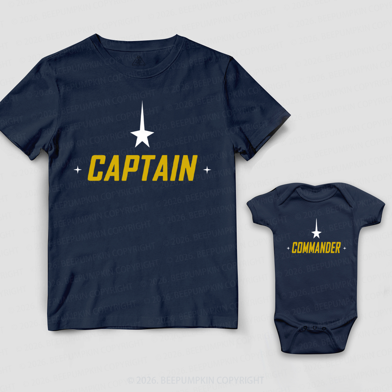 Captain Commander Sci Fi Dad&Me Matching Shirts