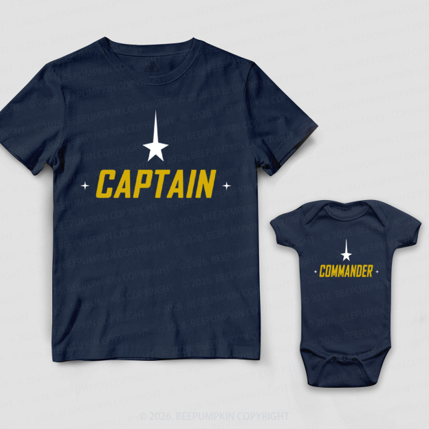 Captain Commander Sci Fi Dad&Me Matching Shirts
