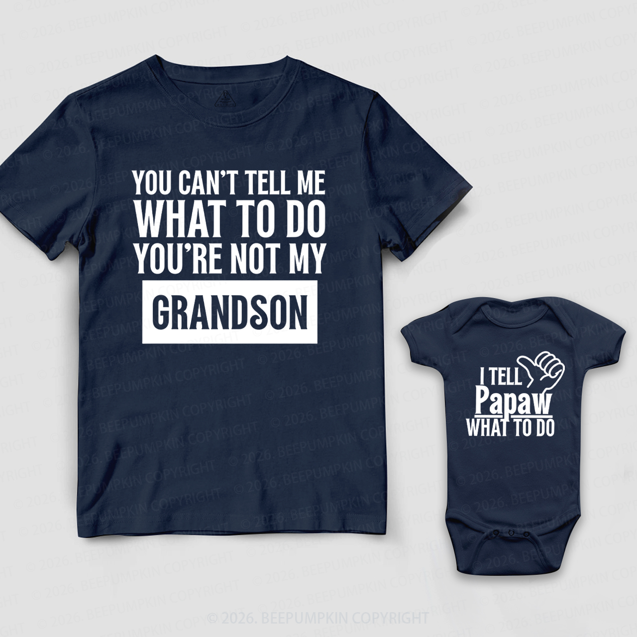 Personalized I Tell Grandpa What To Do Grandpa&Me Matching Shirts