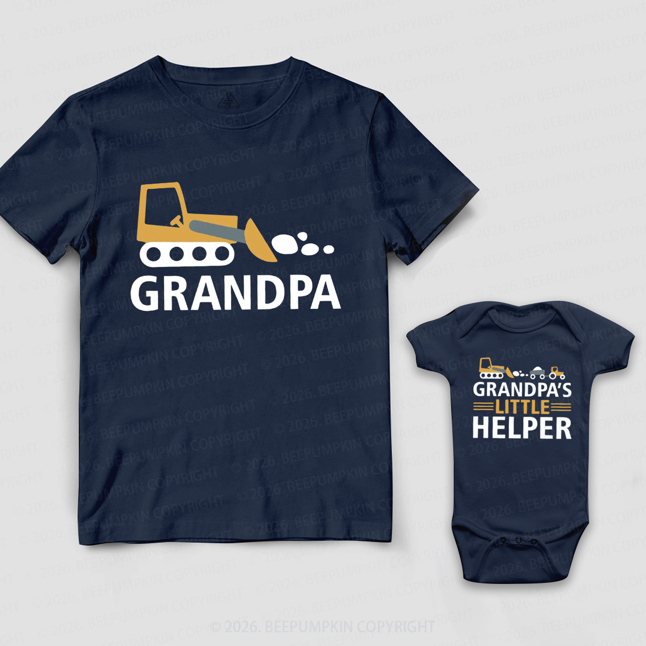 Funny Grandpa and Grandpa's Little Helper Grandpa&Me Matching Shirts