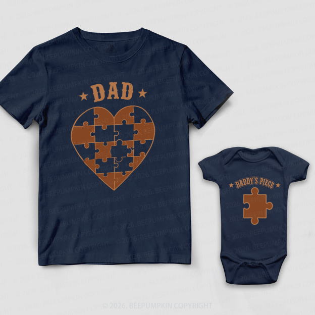 Daddy's Piece Puzzle Heart Dad&Me Matching Shirts