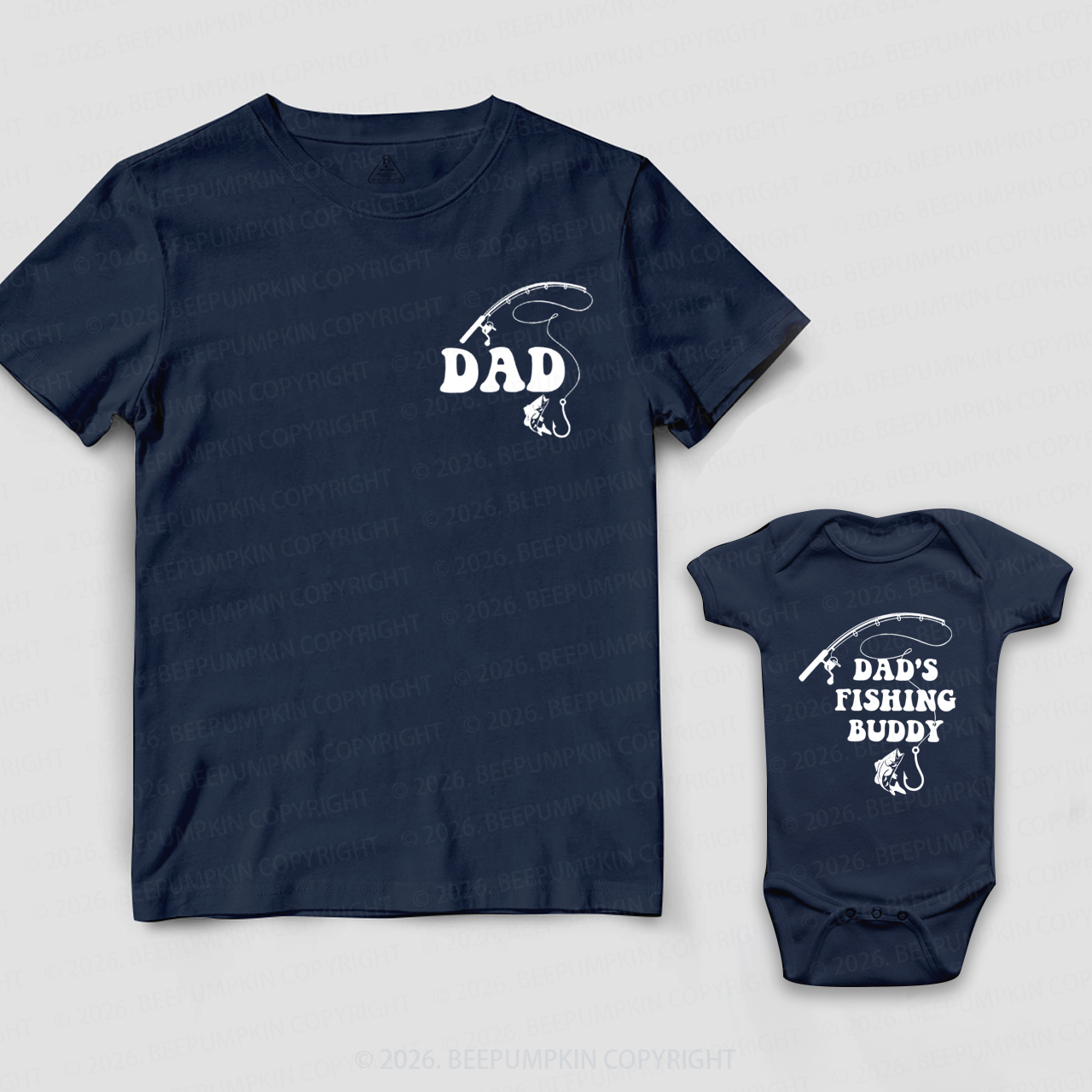 Dad's Fishing Buddy Fathers Day Fish Dad&Me Matching Shirts