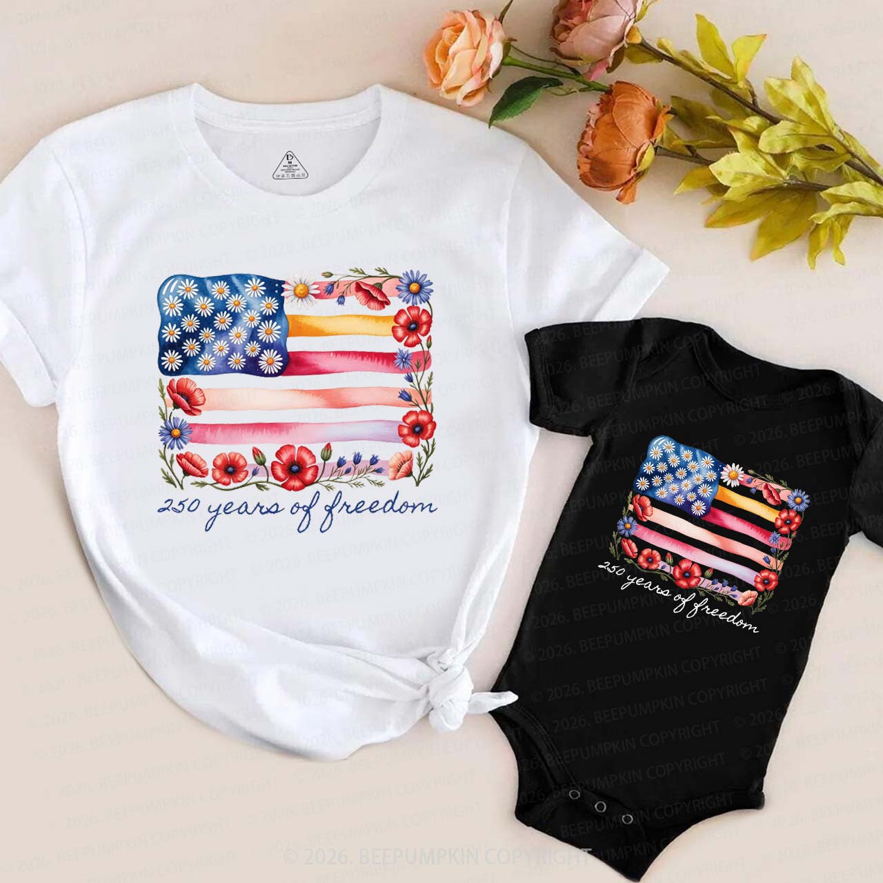 250 Years of Freedom Patriotic Mom&Me Matching T-Shirts