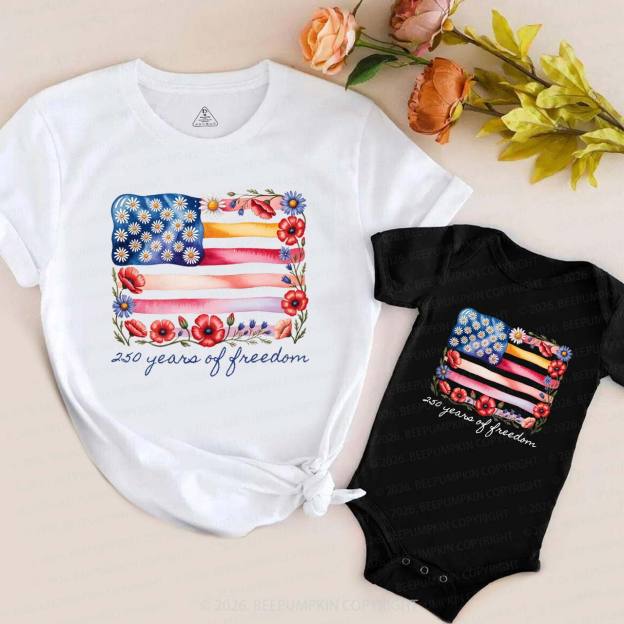 250 Years of Freedom Patriotic Mom&Me Matching T-Shirts