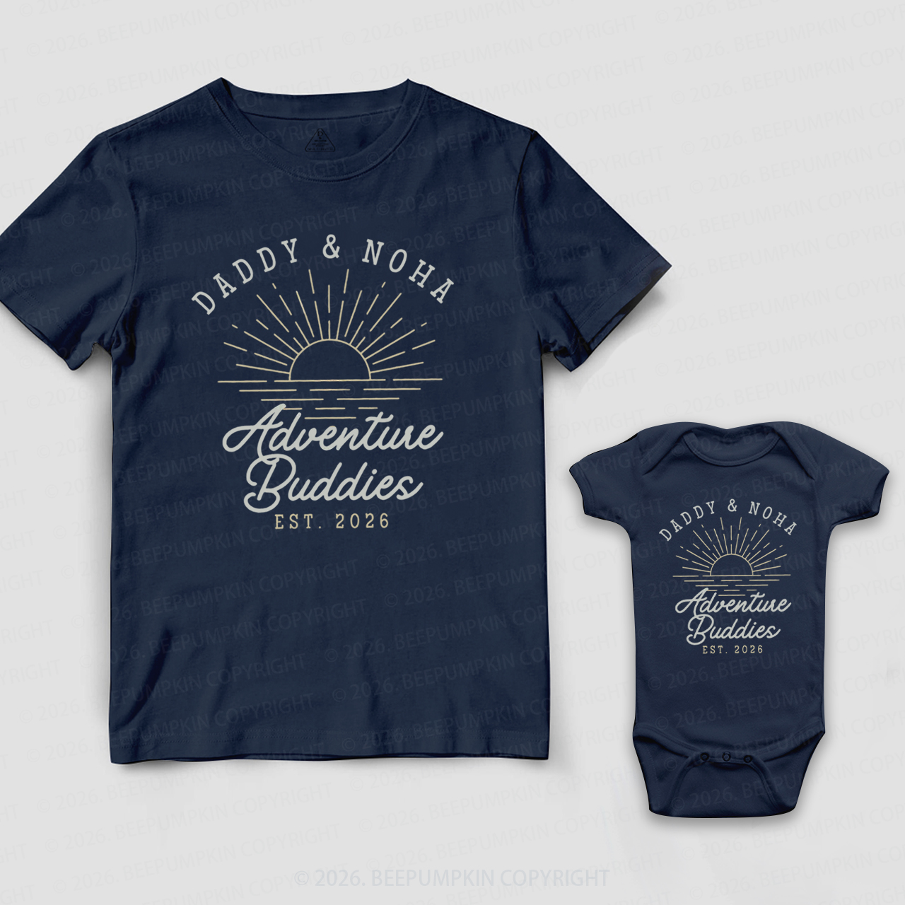 Personalized Adventure Buddies Fathers Day Dad&Me Matching Shirts