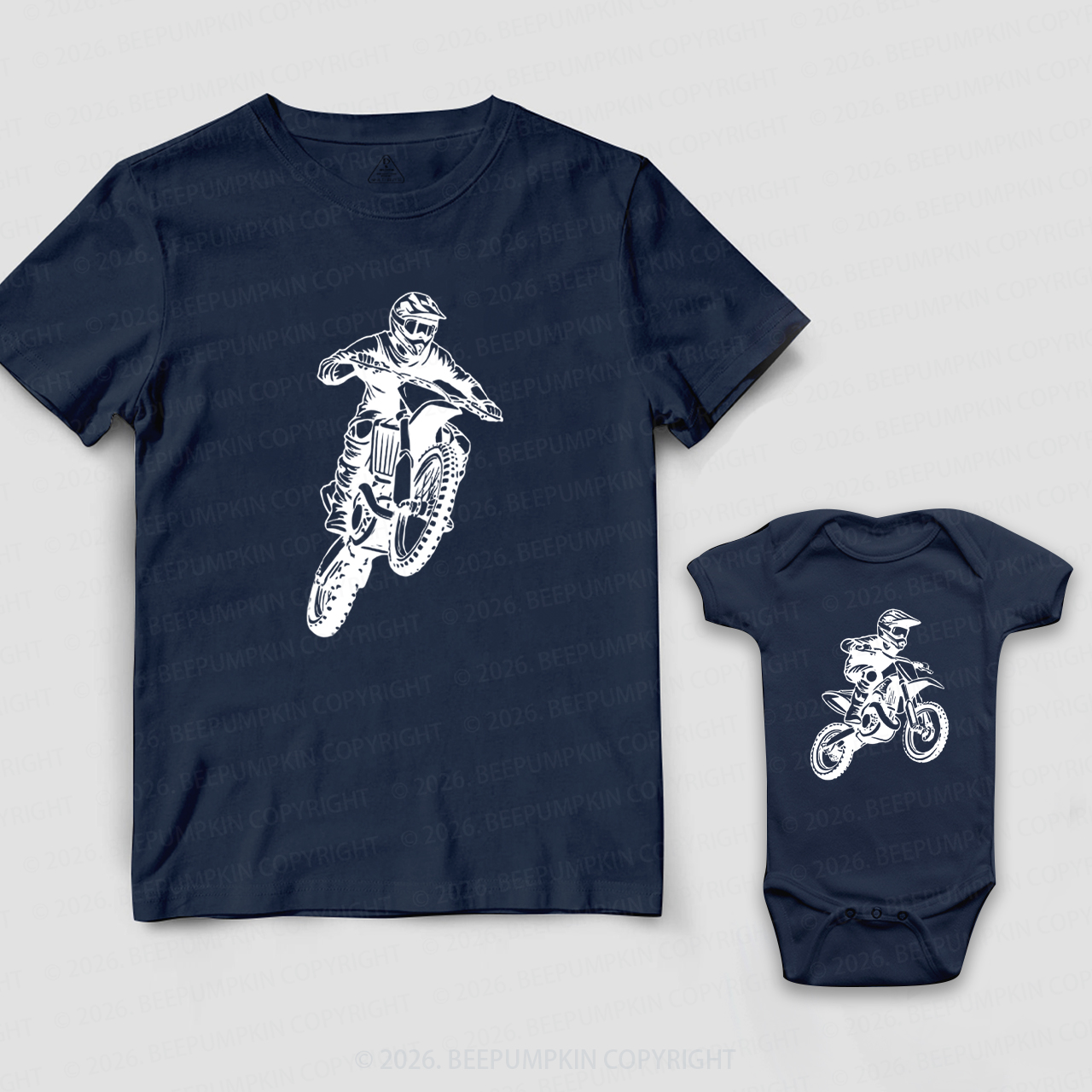 Riding Buddies Motorbike Dirt Biking Dad&Me Matching Shirts