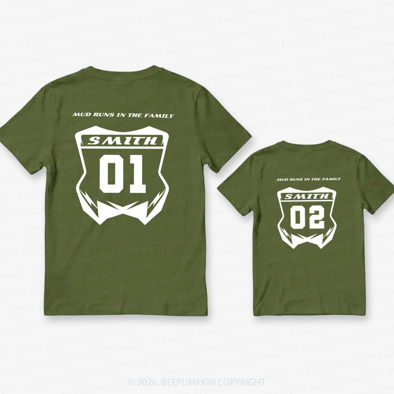 Personalized Fathers Day Dirt Bike Dad&Me Matching Shirts-Back Design