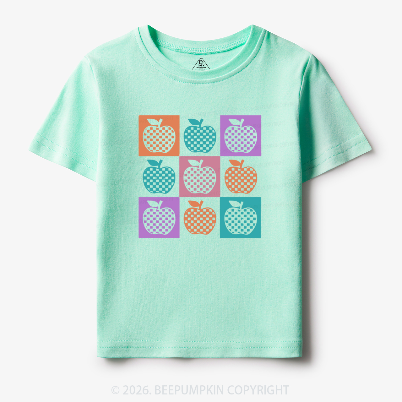 Retro Checkered Apple Toddler&Kid's Tees