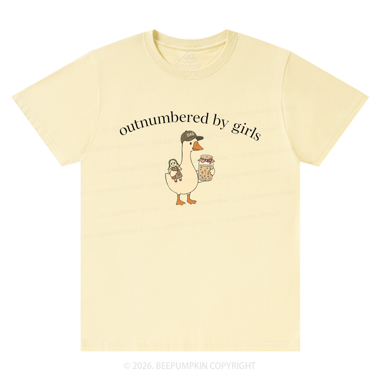 Outnumbered By Girls Dad Goose T-Shirts