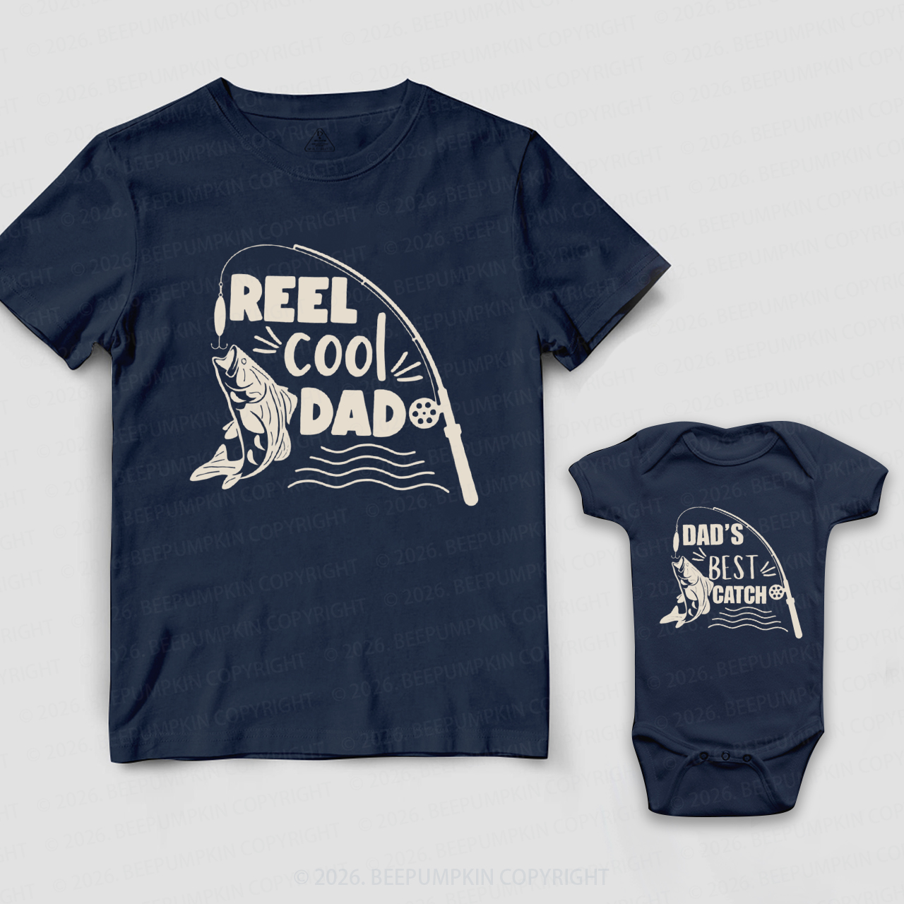 Reel Cool Dad Dad's Best Catch Fishing Dad&Me Matching Shirts