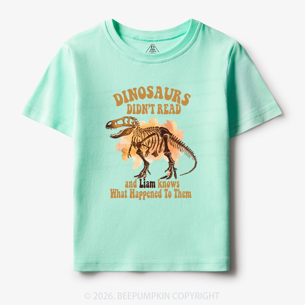 Personalized Dinosaur Skeleton Didn't Read Toddler&Kid's Tees