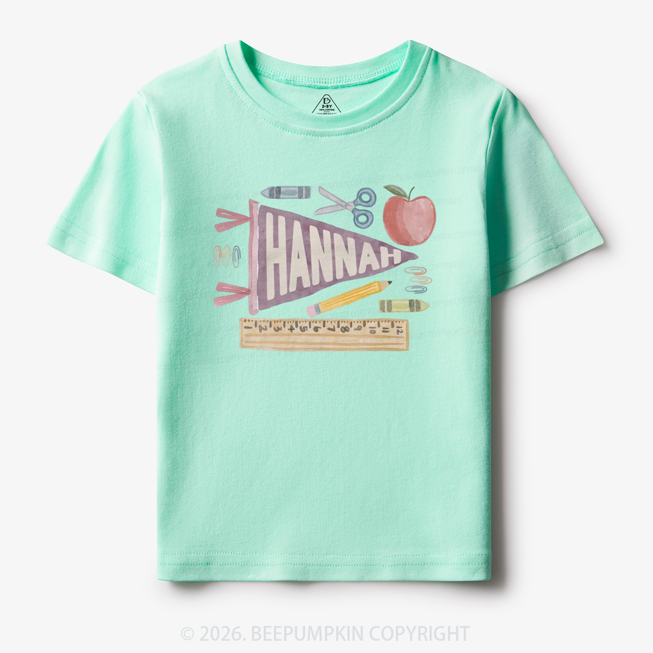 Personalized Name Pennant Back to School Toddler&Kid's Tees