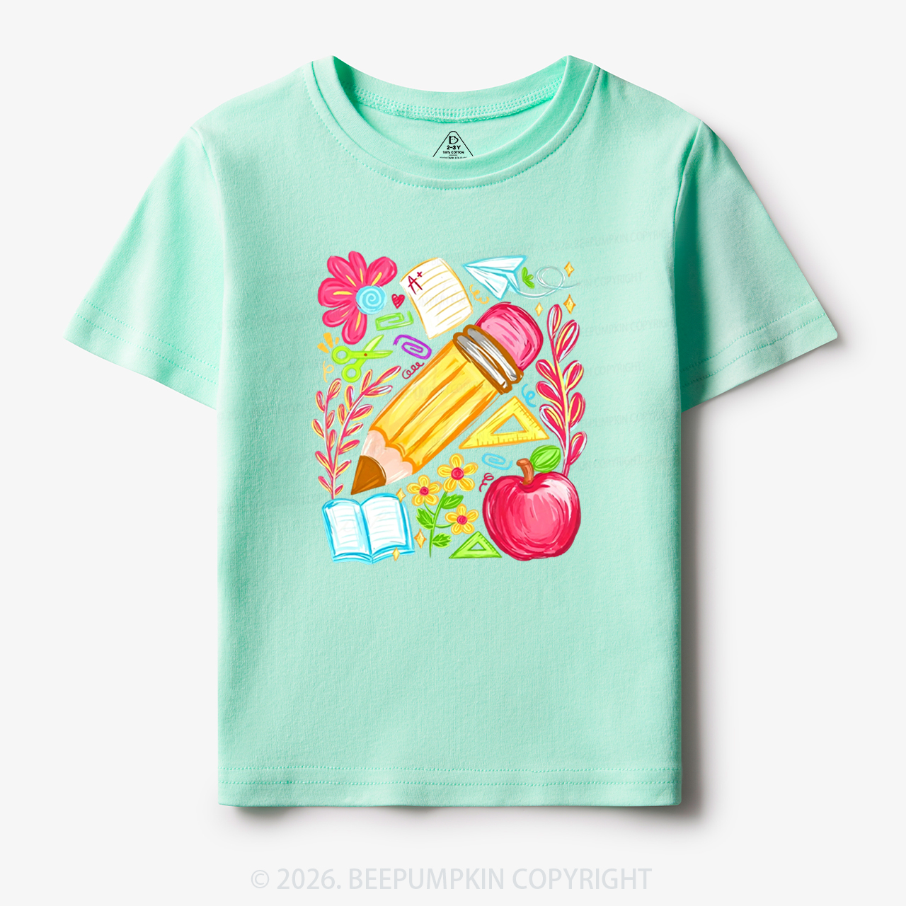 Boho Floral Pencil Coquette Back To School Toddler&Kid's Tees