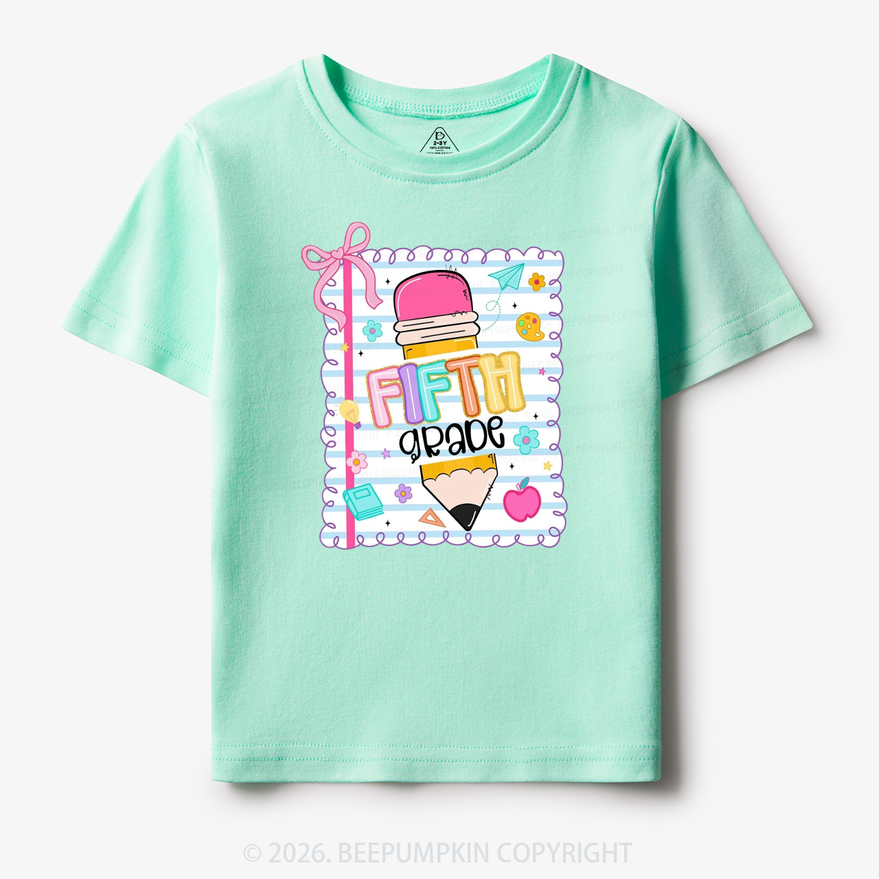 Back To School Pencil Coquette Bow Grades Toddler&Kid's Tees