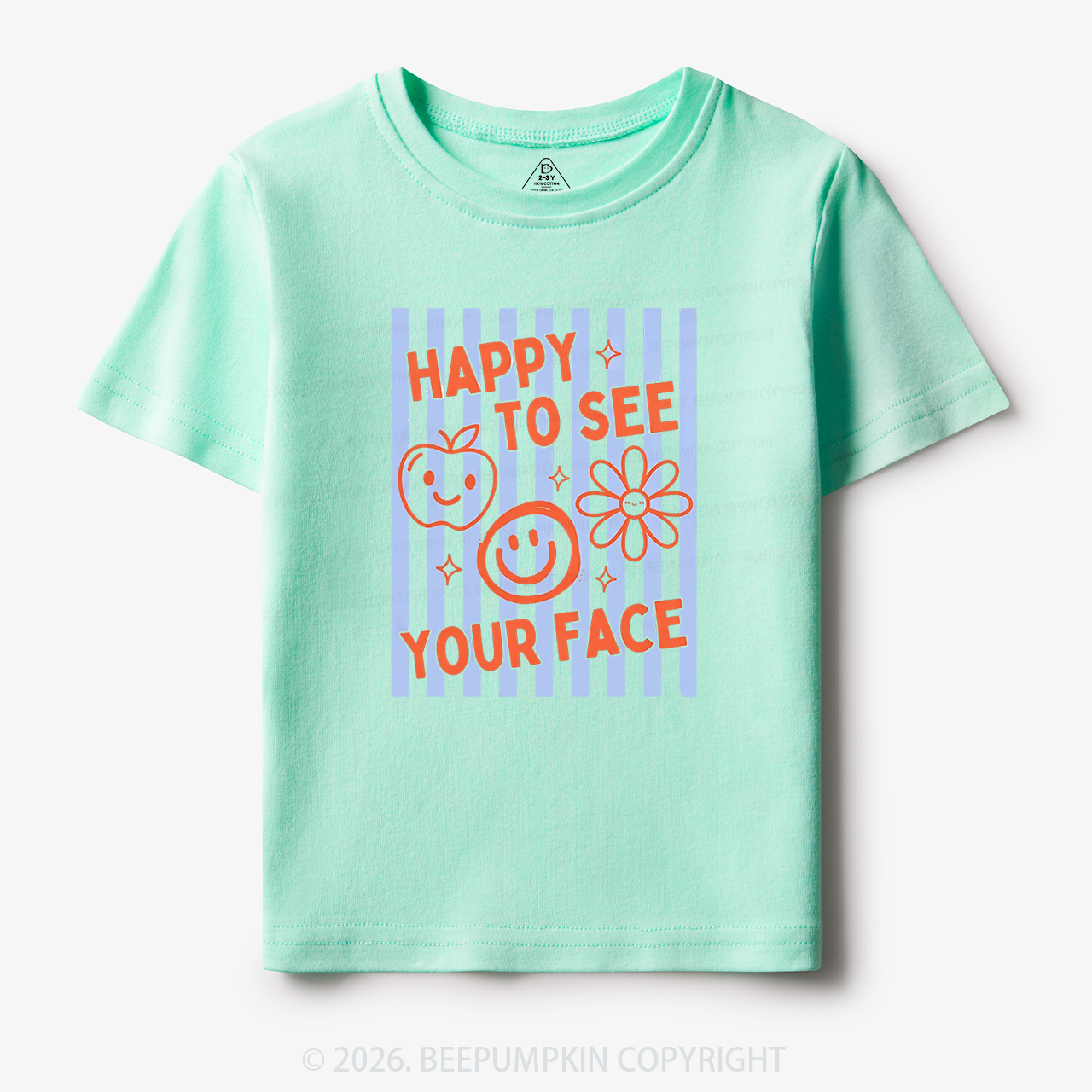 Happy To See Your Face Retro Stripe Toddler&Kid's Tees