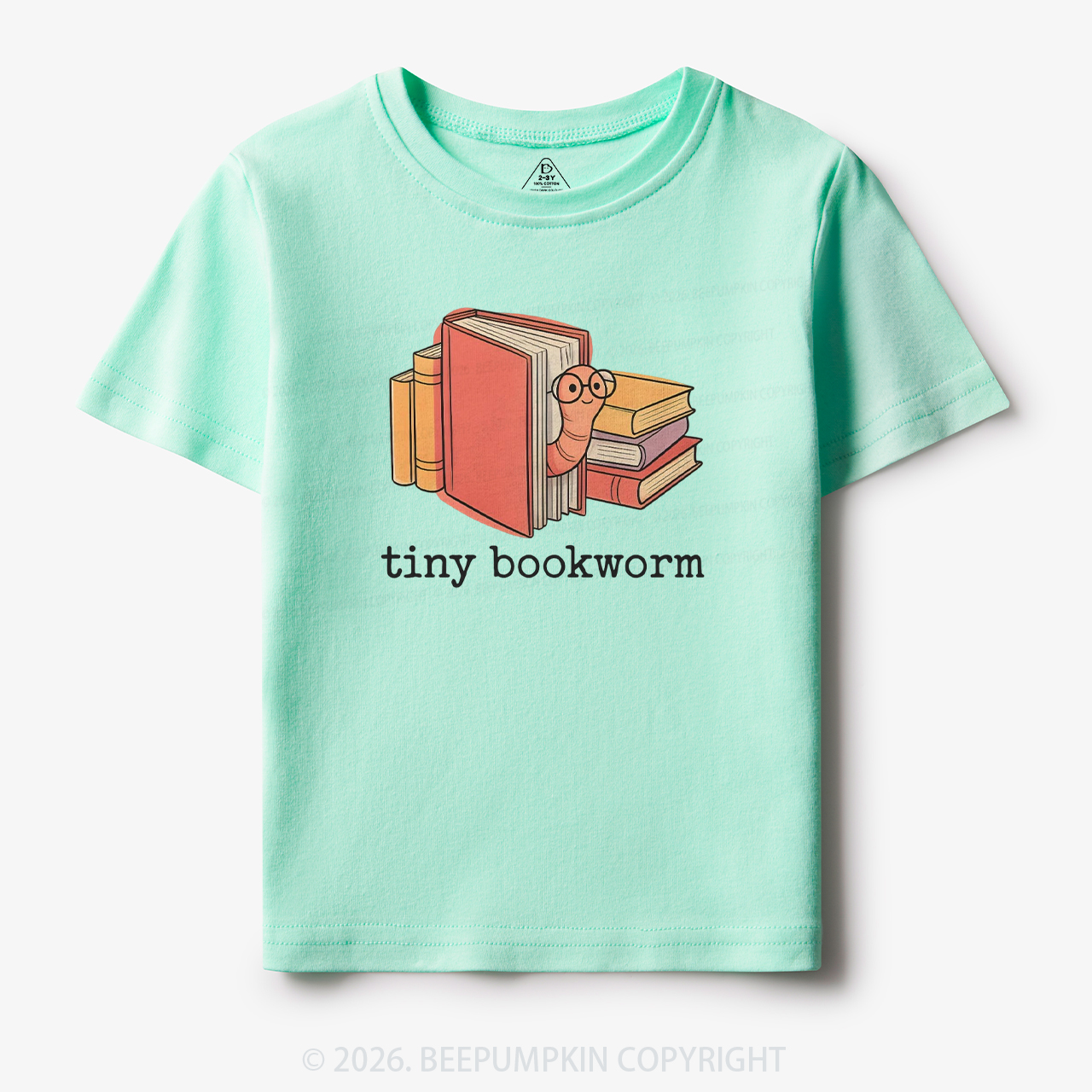 Tiny Bookworm Cute Book Lover Toddler&Kid's Tees