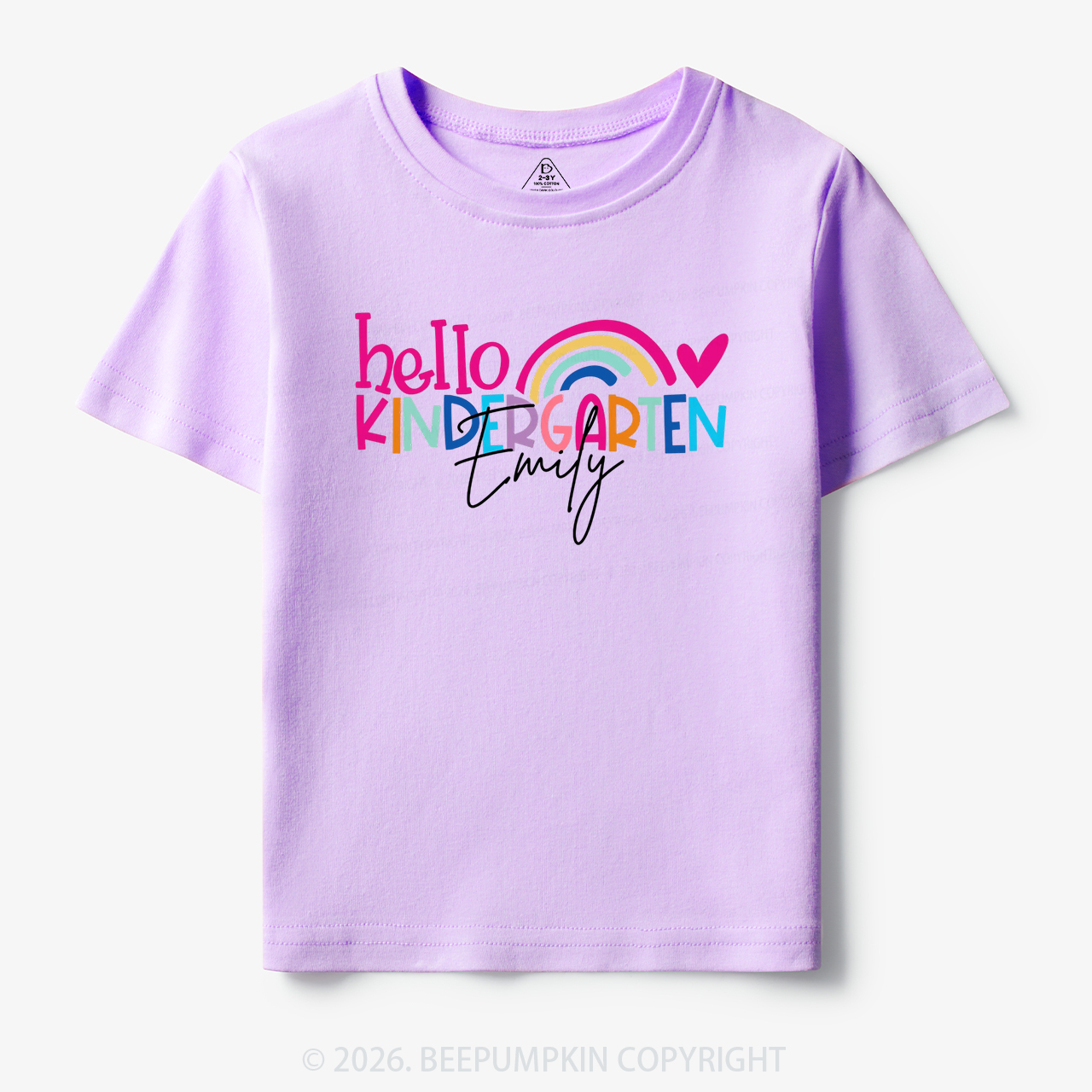Personalized Name Rainbow Hello Kindergarten Toddler&Kid's Tees