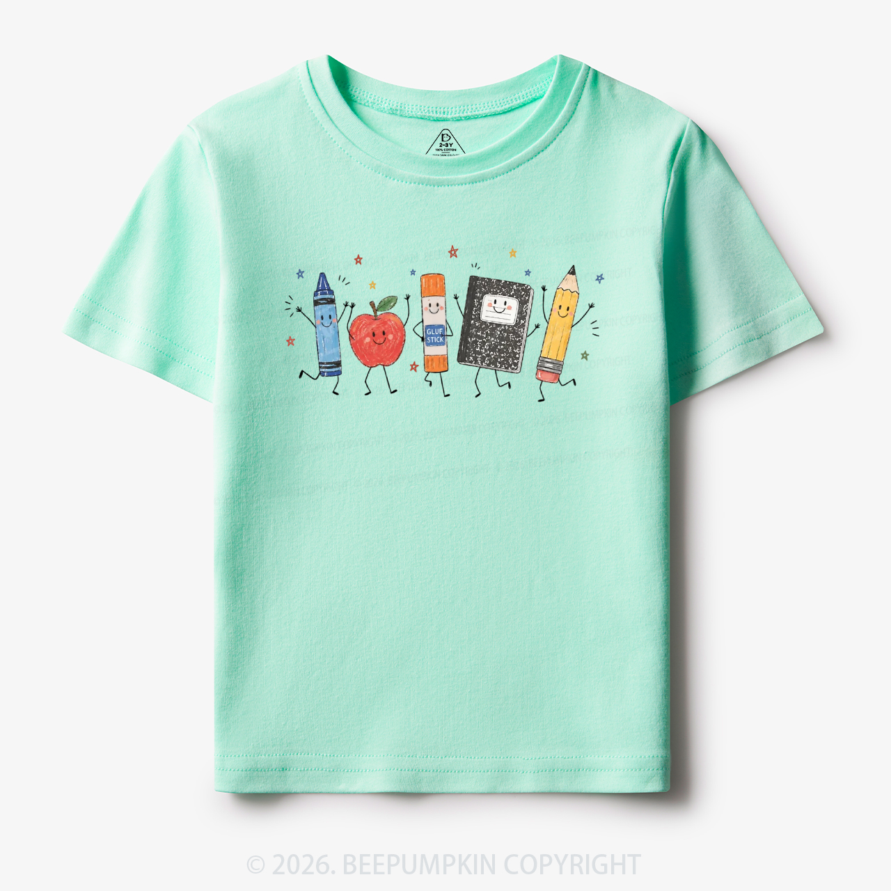 Crayon Apple Pencil Notebook Toddler&Kid's Tees