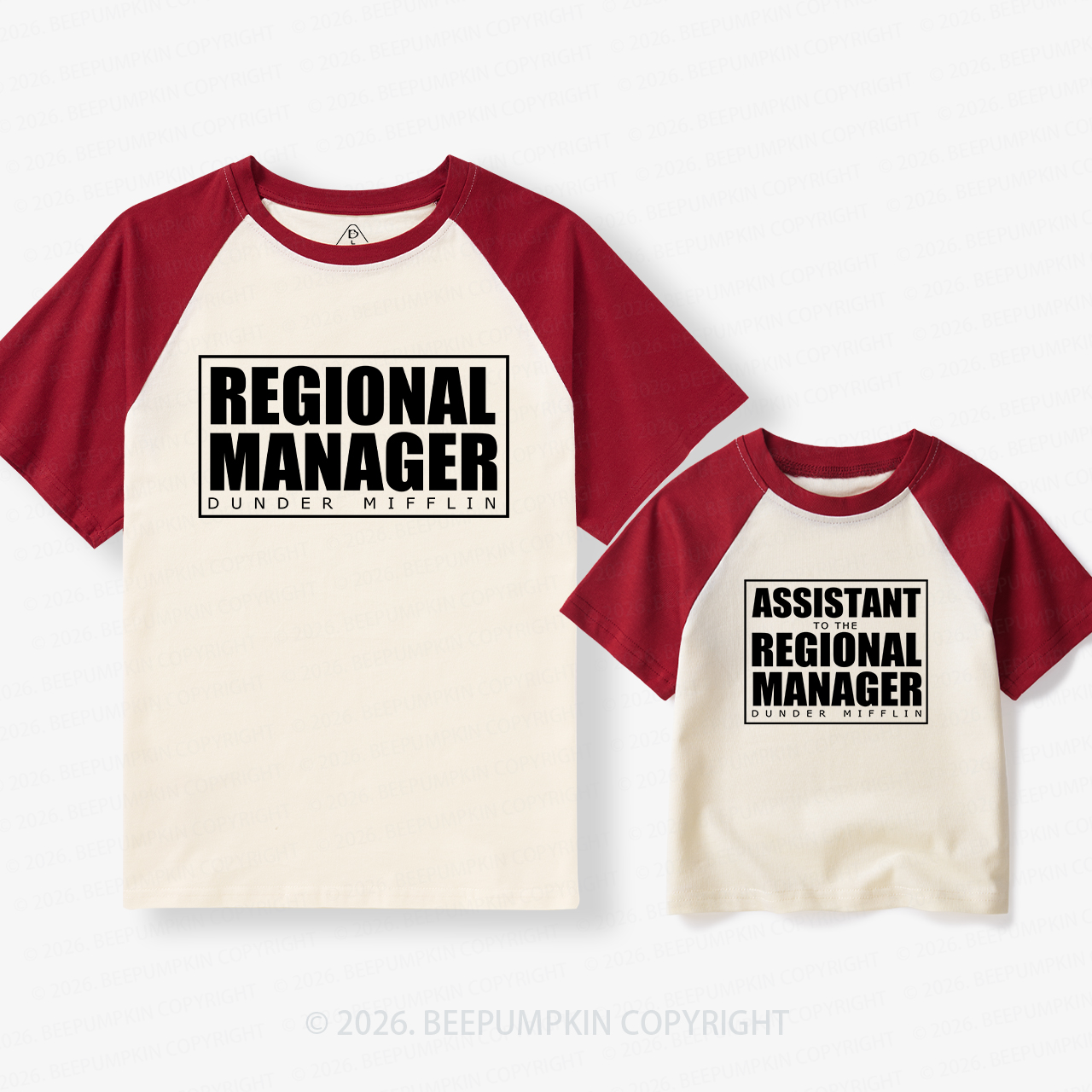 Matching MANAGER Dad & Me Matching Retro Raglan T-shirt
