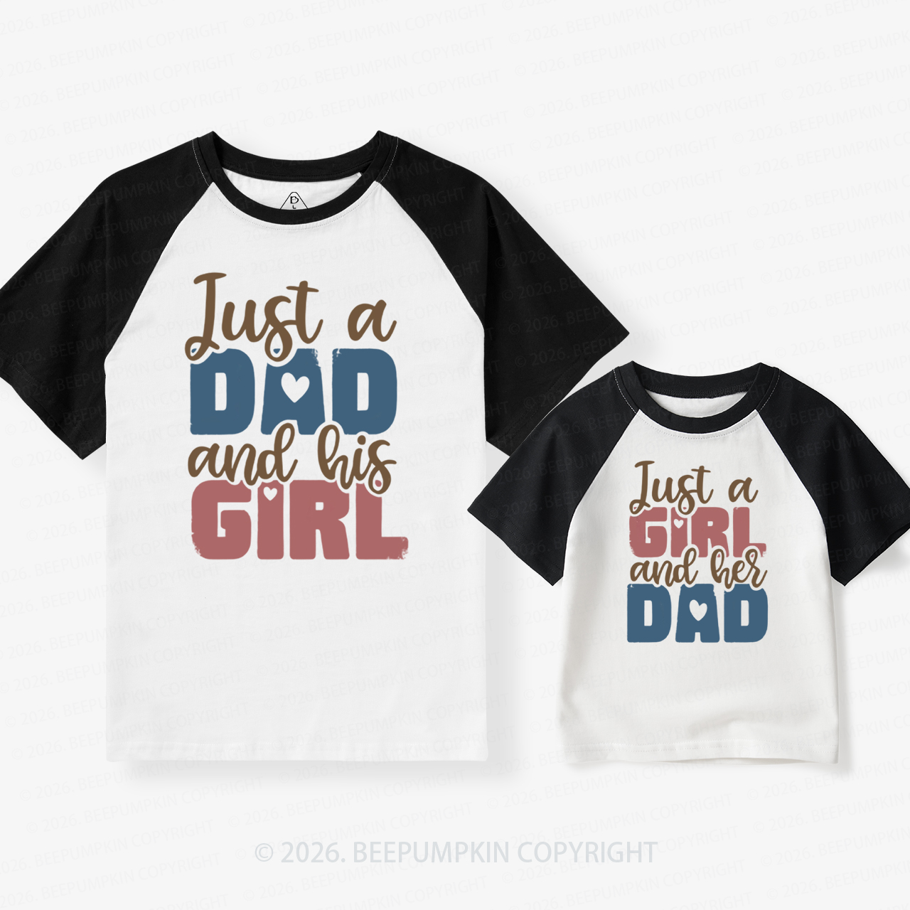 Just A Dad And His Girl Dad&Me Matching Retro Raglan T-shirt