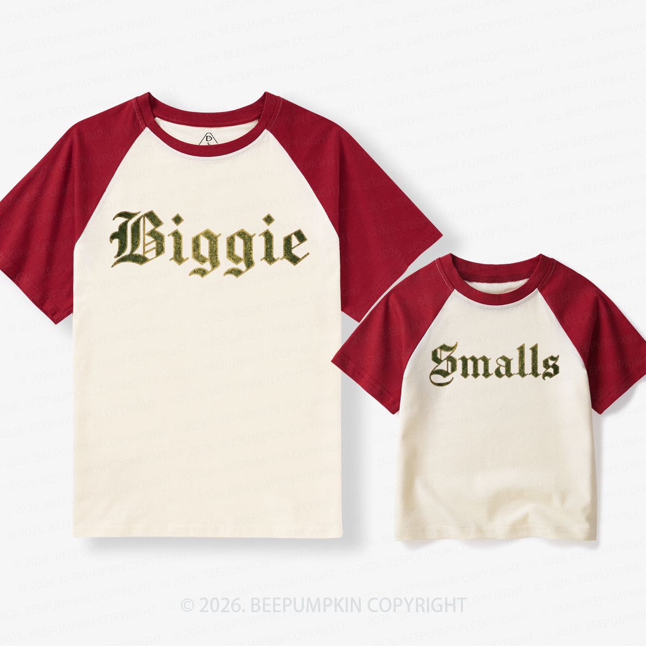 Biggie&Smalls First Dad & Me Matching Retro Raglan T-shirt