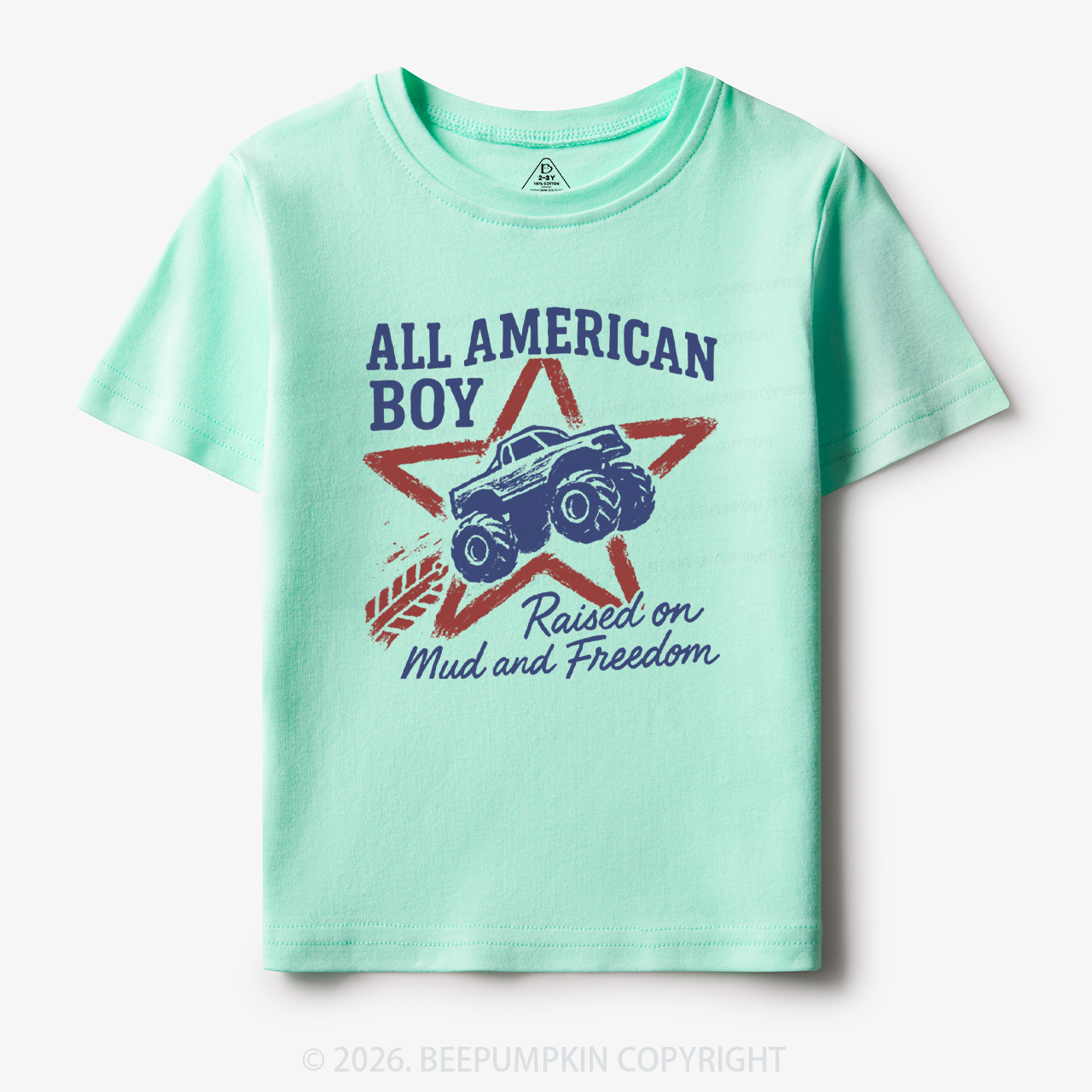 All American Boy Raised on Mud and Freedom Toddler&Kid's Tees
