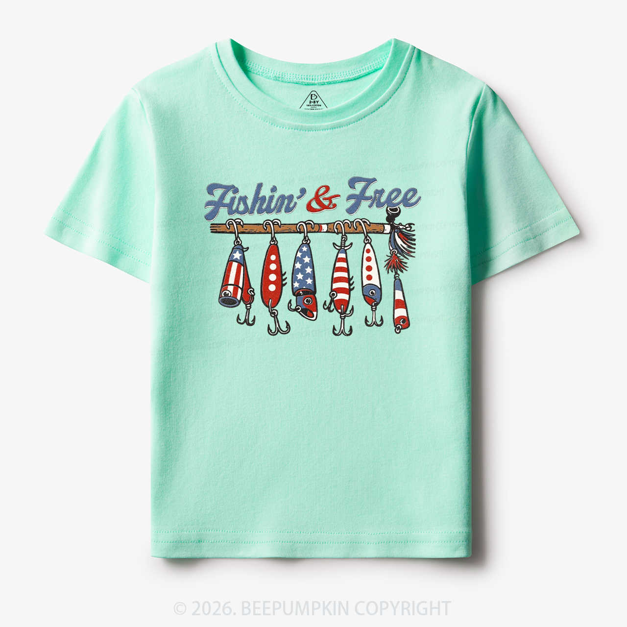 Fishin And Free Lure 4th Of July Toddler&Kid's Tees