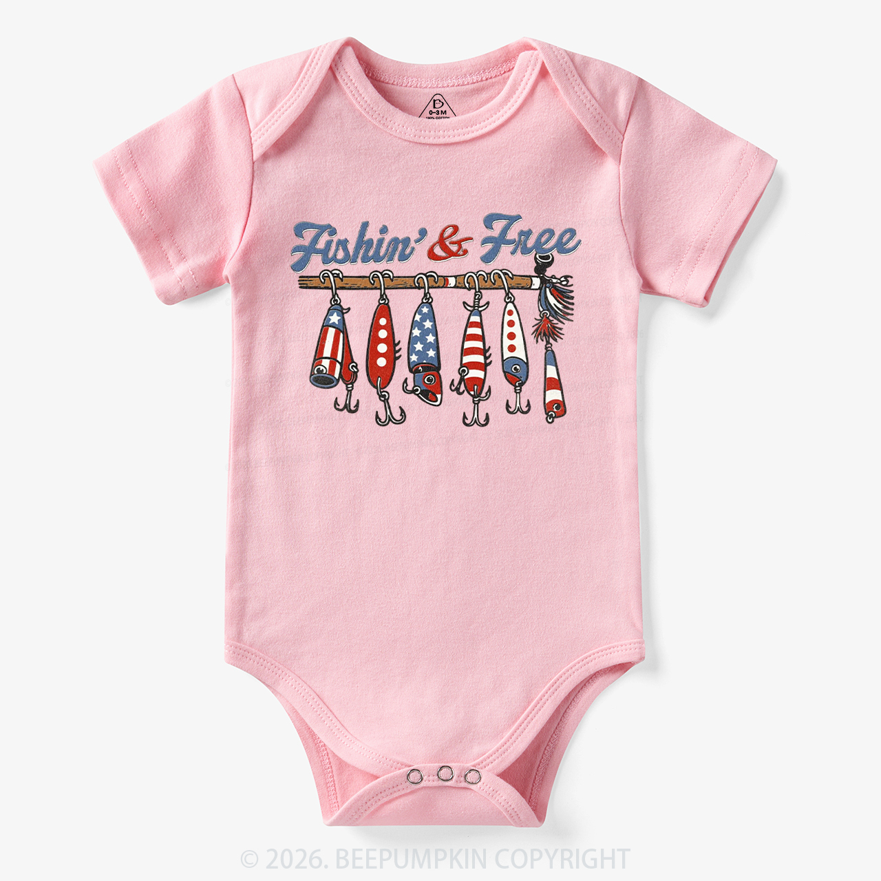 Fishin And Free Lure 4th Of July Bodysuit
