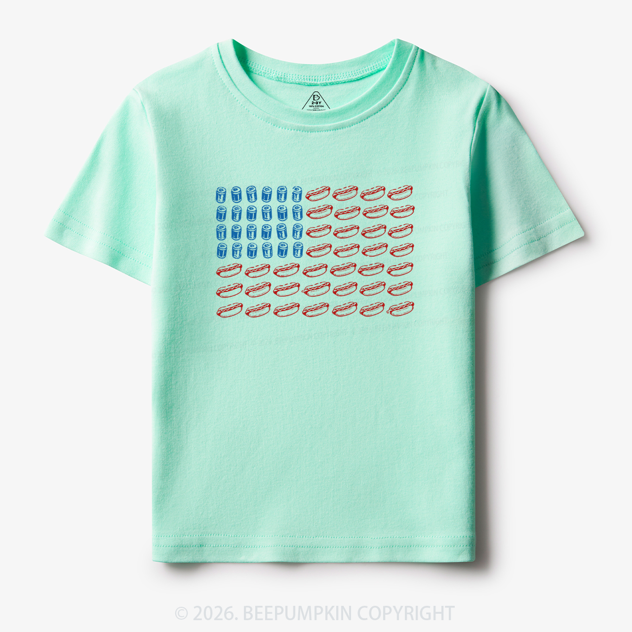 Funny 4th of July Hot Dog American Flag Toddler&Kid's Tees