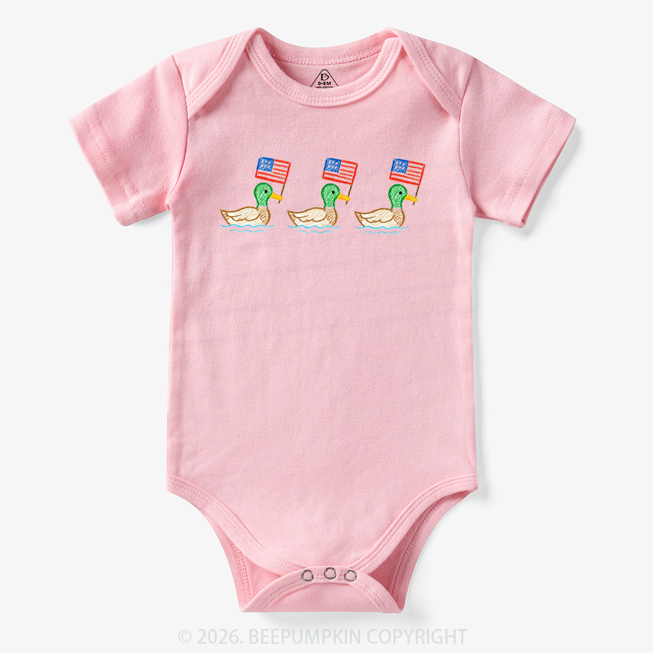 USA Mallard Ducks 4th of July Patriotic Bodysuit