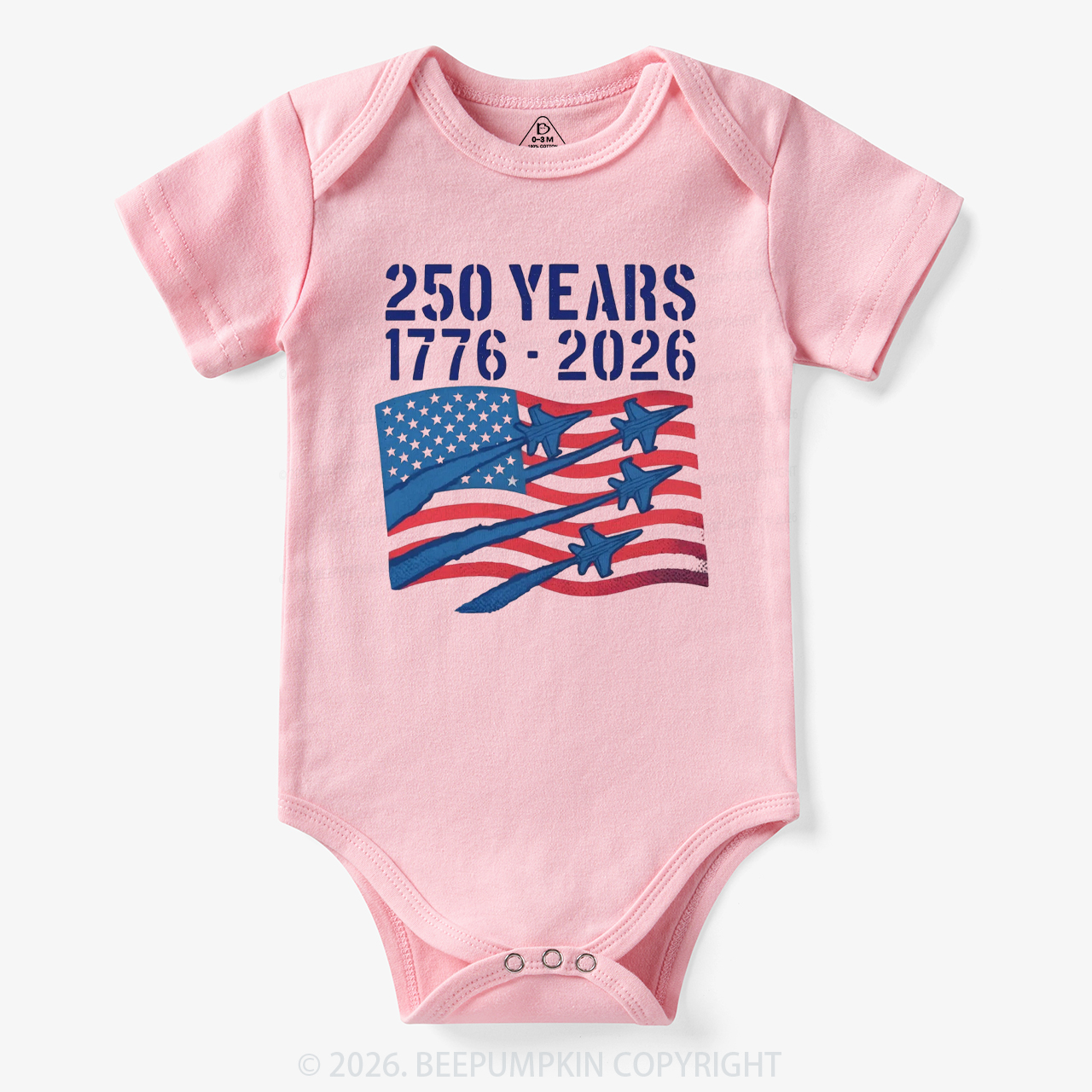 250 Years 1776-2026 America Patriotic Bodysuit
