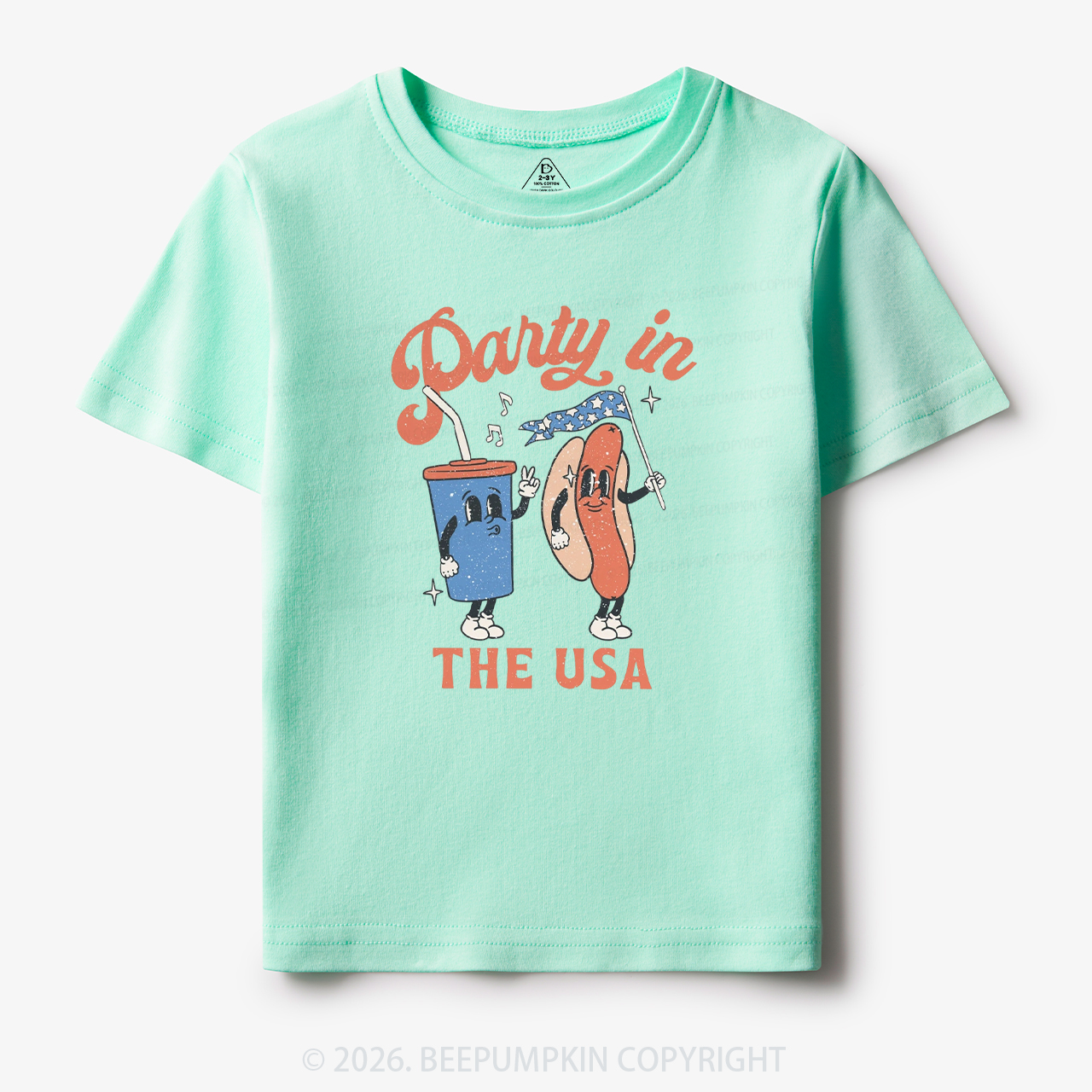 Party In The USA Hot Dog And Drink Toddler&Kid's Tees