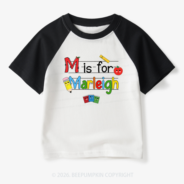 Personalized Kids Name Toddler&Kids Retro Raglan T-shirt