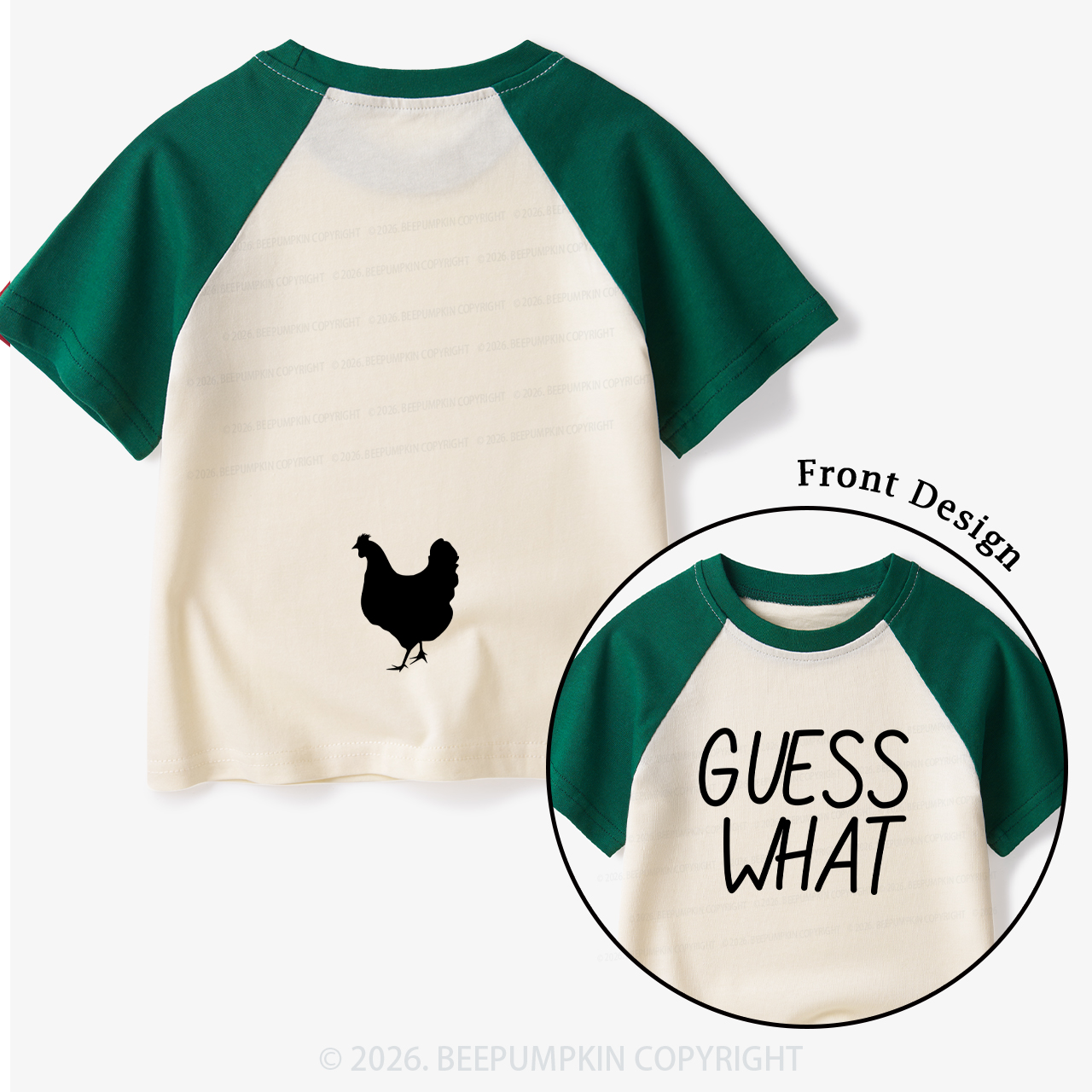 Guess What Chicken Butt Toddler&Kids Retro Raglan T-shirt