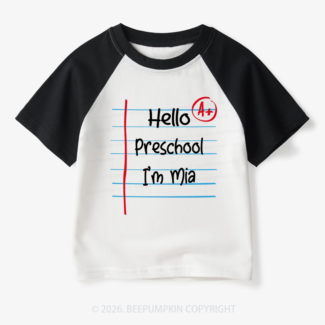 Personalized Grade I'm Name Back To School Toddler&Kids Retro Raglan T-shirt
