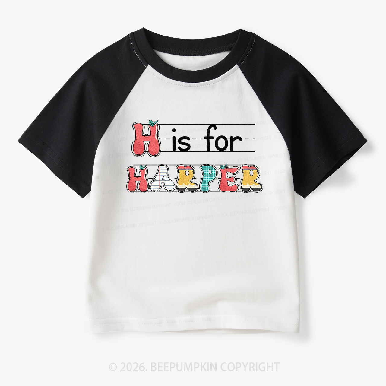 Personalized Kids Name Back To School Toddler&Kids Retro Raglan T-shirt
