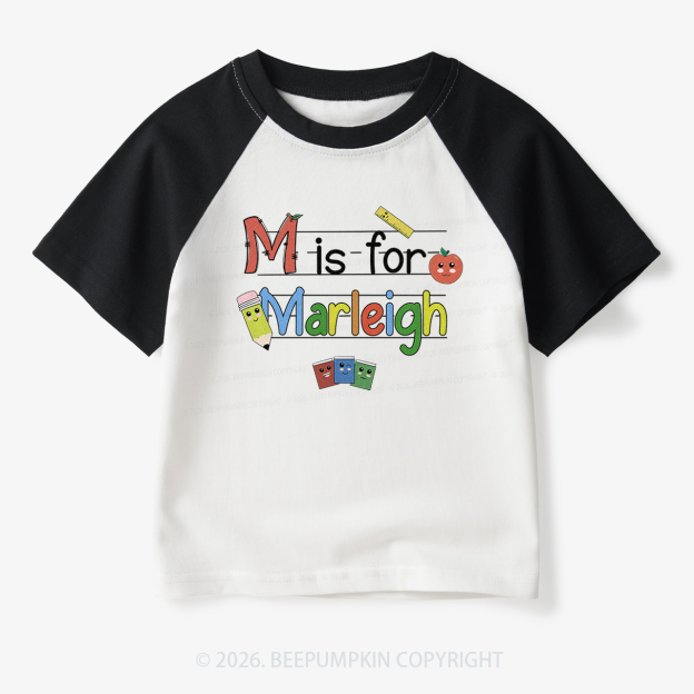 Personalized Kids Name Toddler&Kids Retro Raglan T-shirt