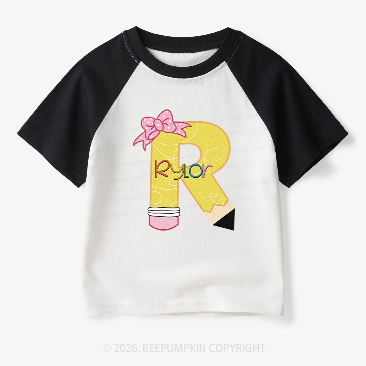 Personalized Pencil Back To School Toddler&Kids Retro Raglan T-shirt