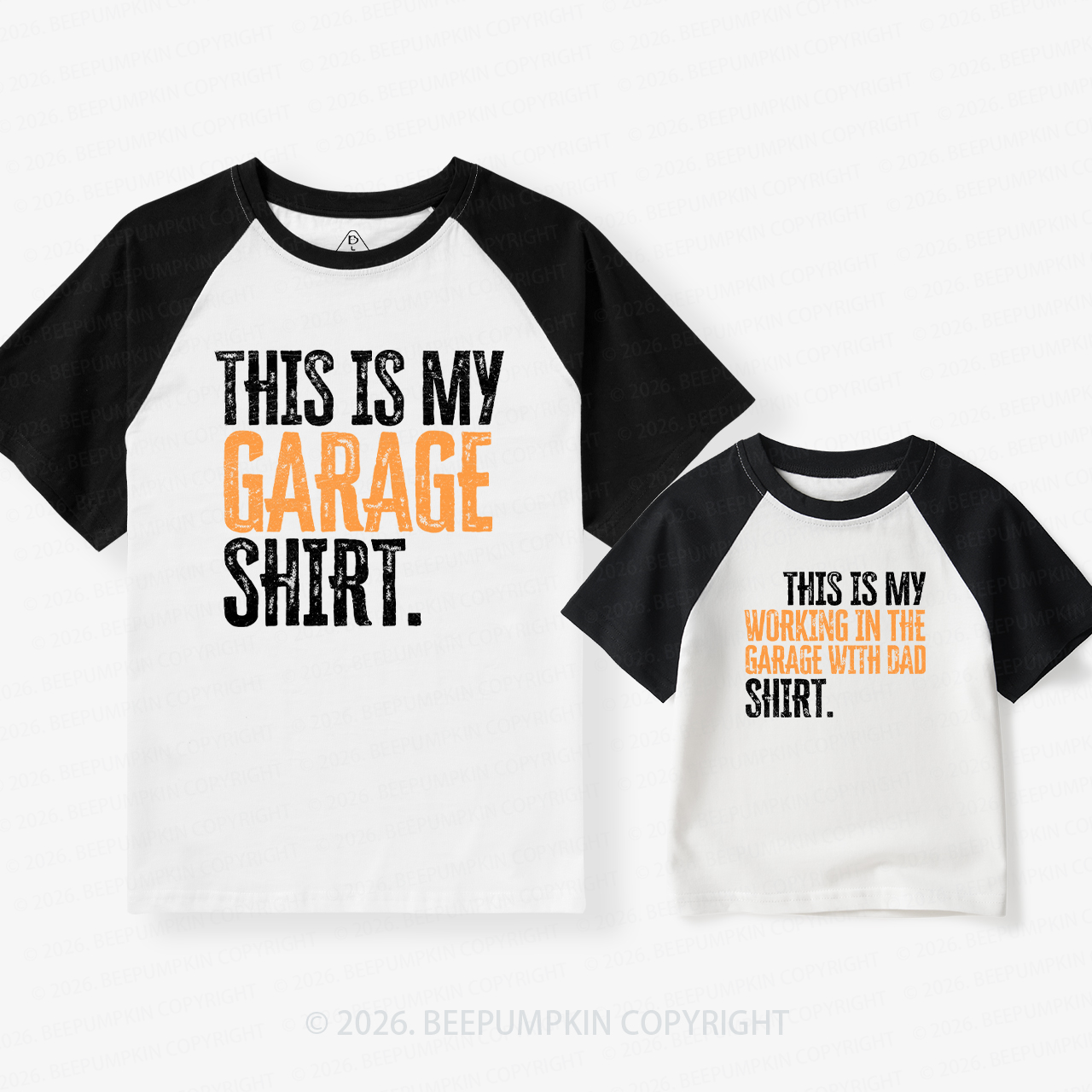 This Is My Garage Shirt Dad&Me Retro Raglan T-shirt