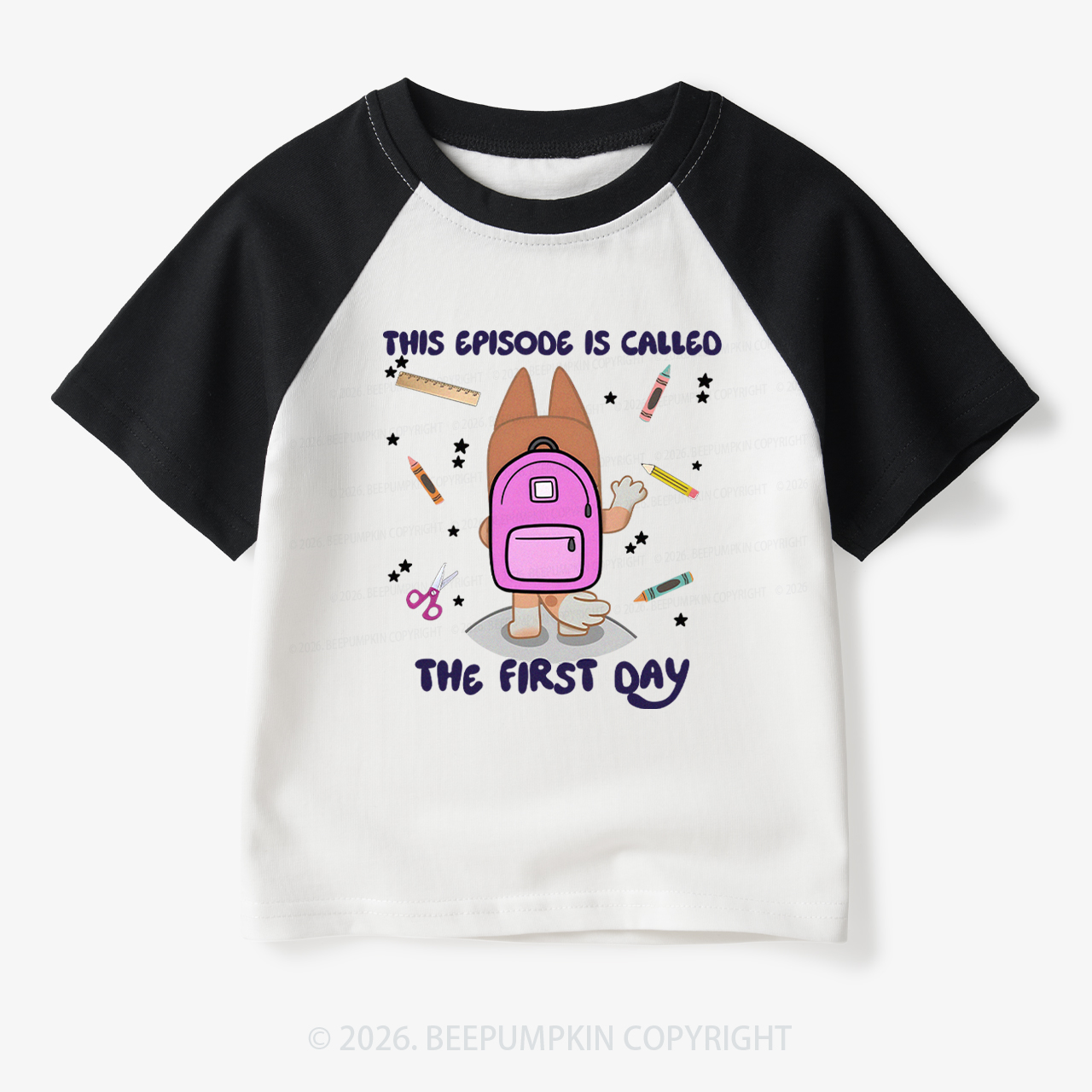 Personalized Back To School Dog Toddler&Kids Retro Raglan T-shirt