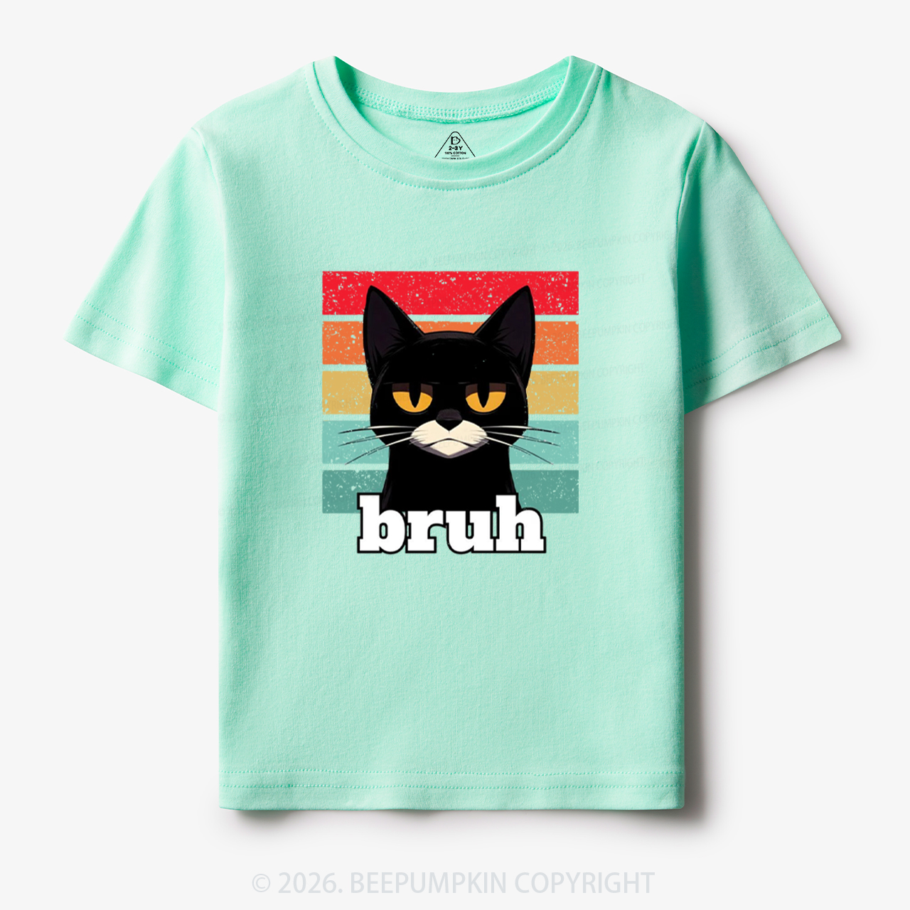 Bruh Cat Funny Back to School Toddler&Kid's Tees