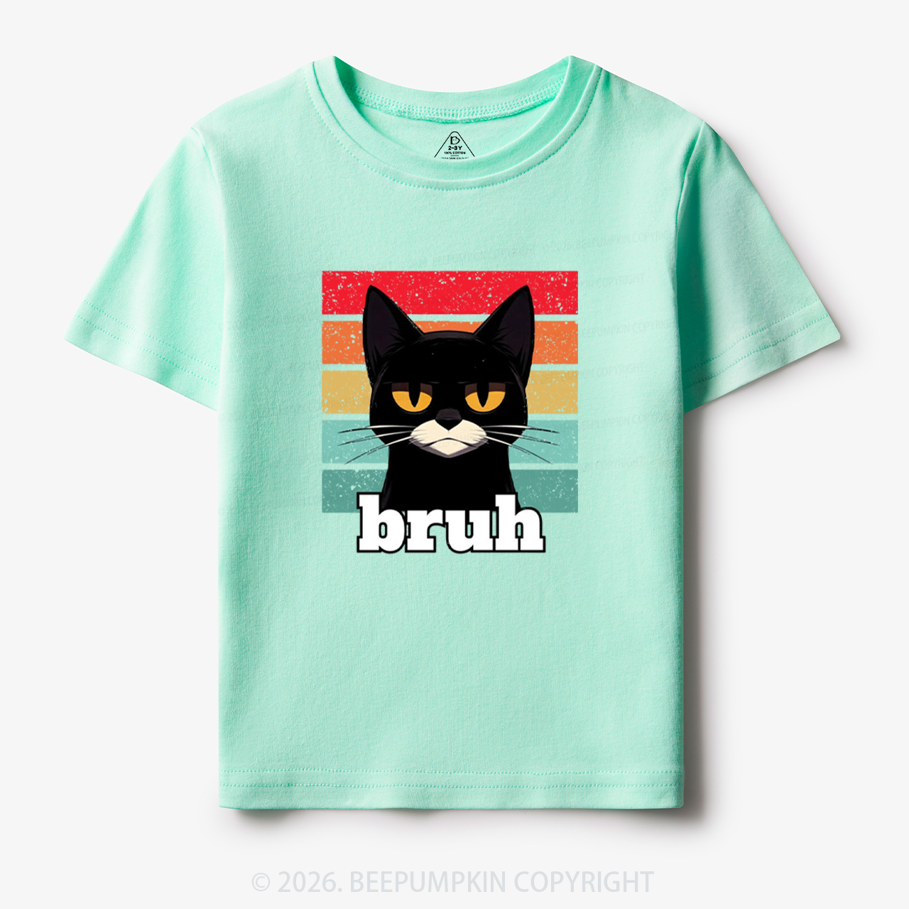 Bruh Cat Funny Back to School Toddler&Kid's Tees