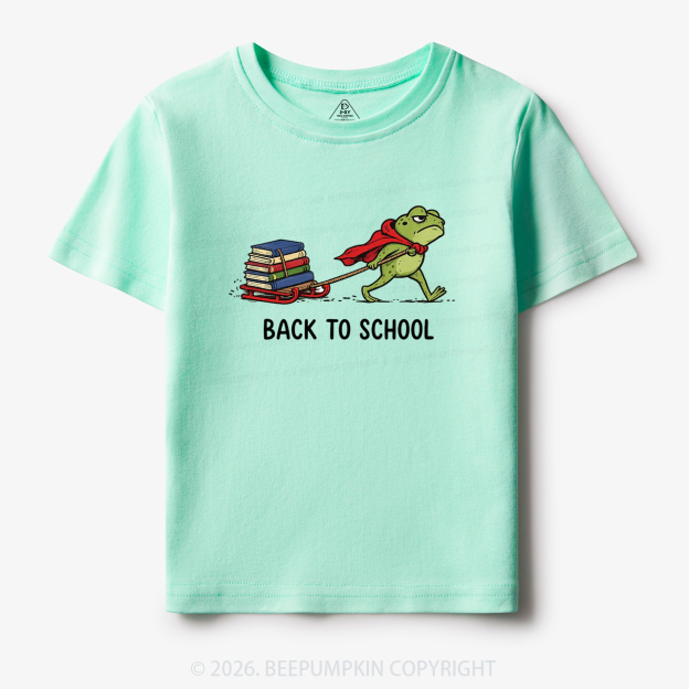 Grumpy Frog Pulling Books Funny Back To School Toddler&Kid's Tees