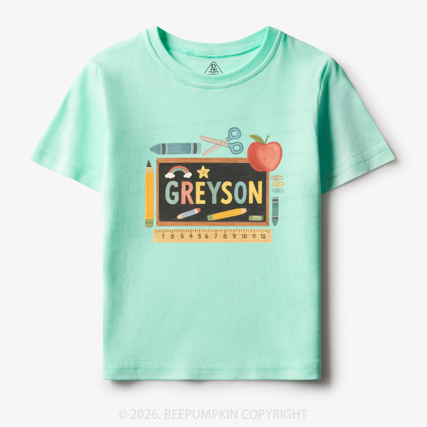 Personalized Name Blackboard Back To School Toddler&Kid's Tees