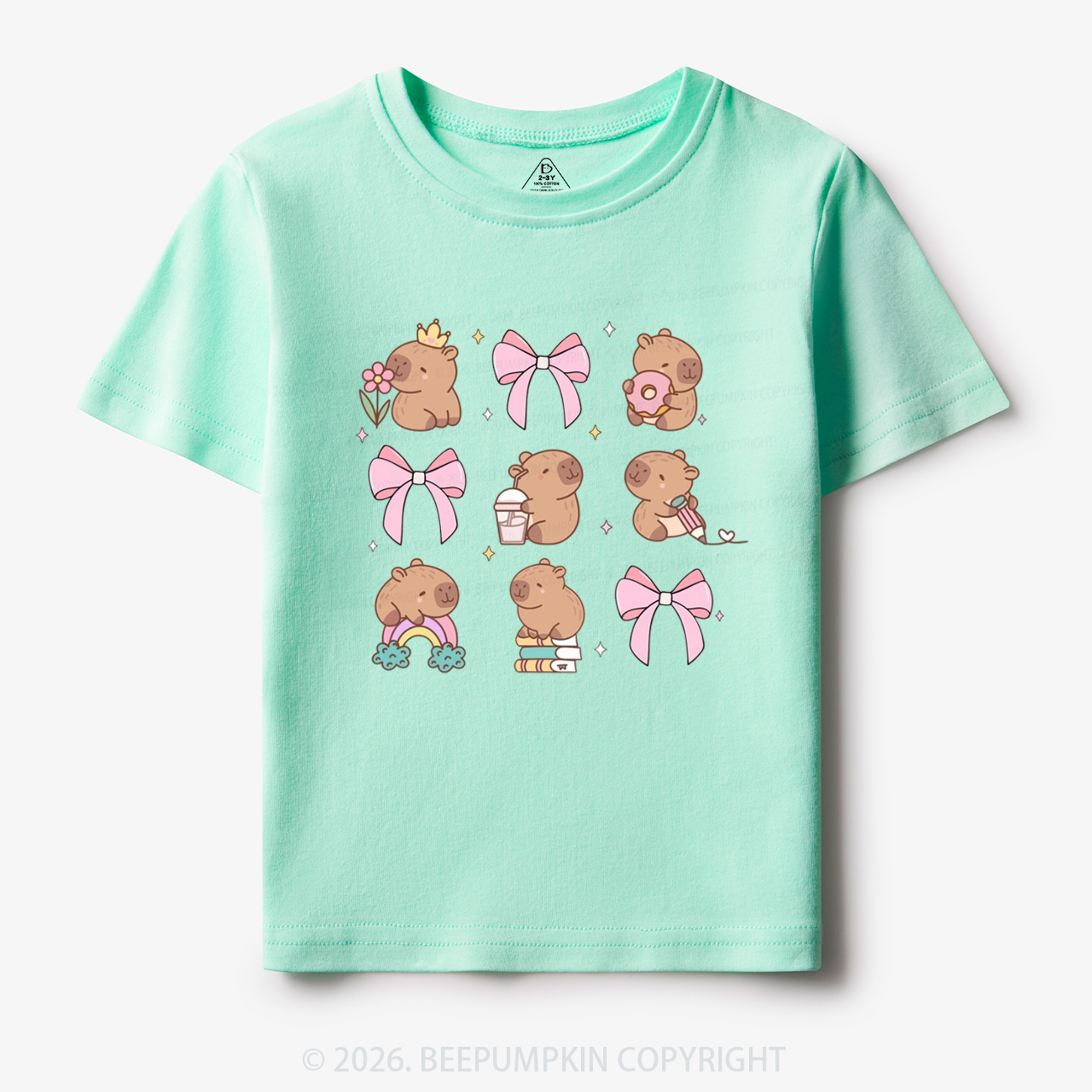 Capybara Cute Back to School Funny Animal Toddler&Kid's Tees