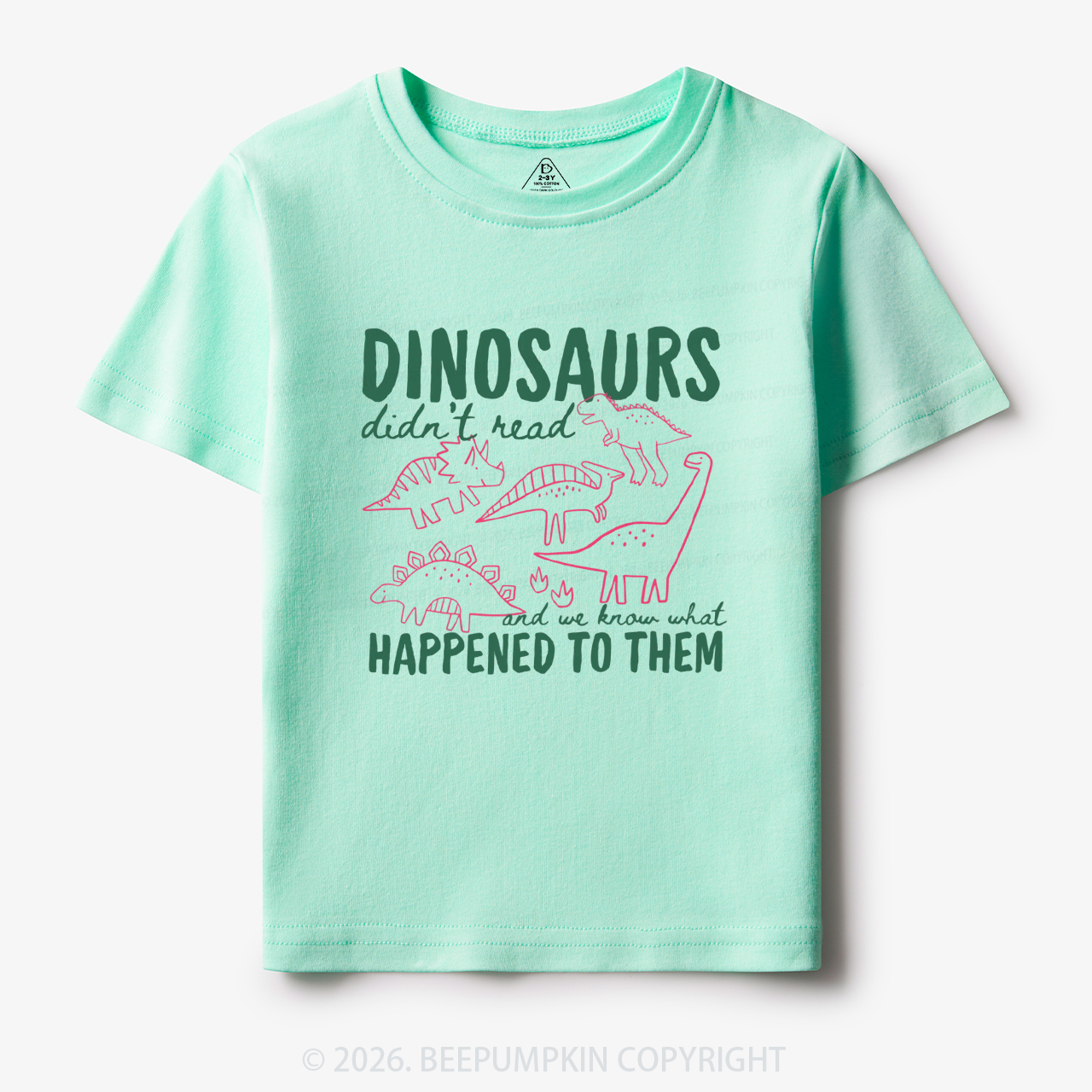 Funny Dinosaurs Didn't Read Toddler&Kid's Tees