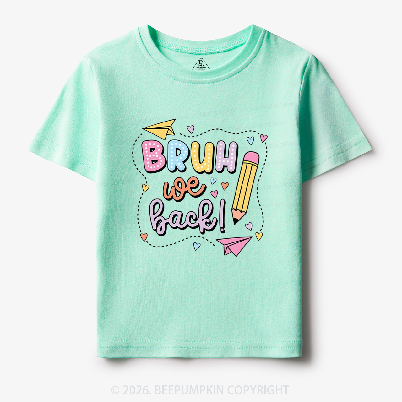 Bruh We Back Pastel Back to School Toddler&Kid's Tees