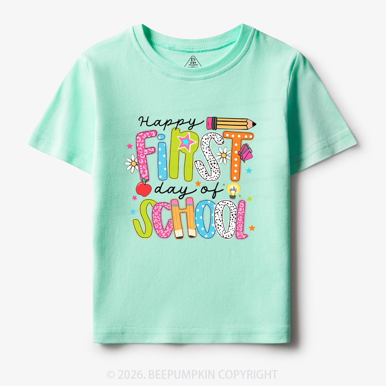 Colorful Happy First Day Of School Toddler&Kid's Tees